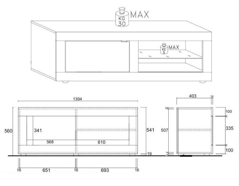 MEUBLE TV 140CM BASIC