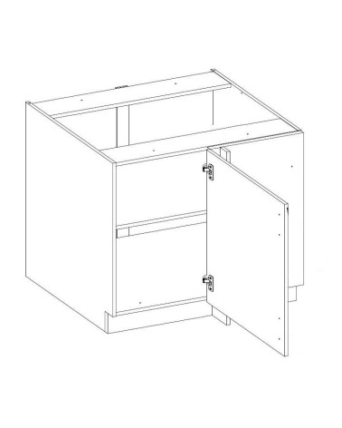 Conjunto muebles de cocina de esquina LUNA gris polvo/blanco 285x170 cm