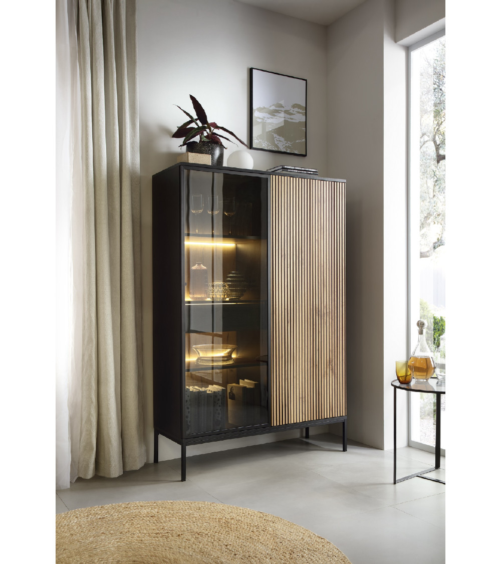 Armoire dressing blanc/chêne 4 portes - VENUS