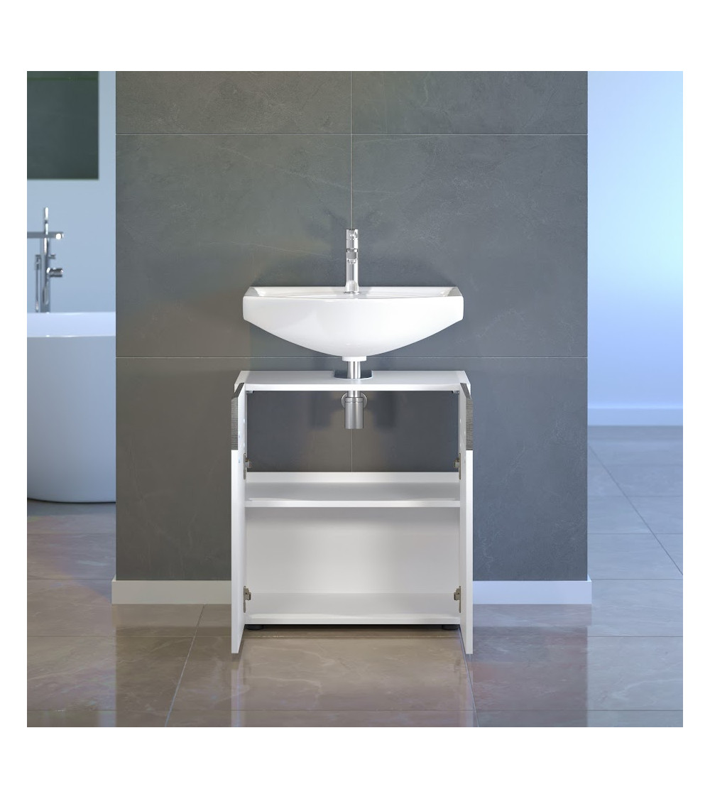 Meuble de salle de bain miroir avec étagères Miroir de salle de bain blanc  Meuble de salle de bain 60 cm L - Cdiscount Maison