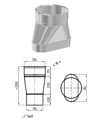 Kit conduit cheminée simple paroi ovale de 12 m Ø 120x180 mm