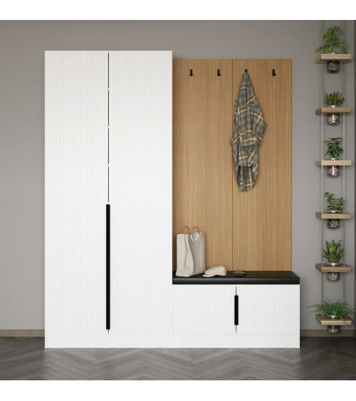 Armario 4 puertas abatibles blanco 180 cm(alto)160 cm(ancho)50