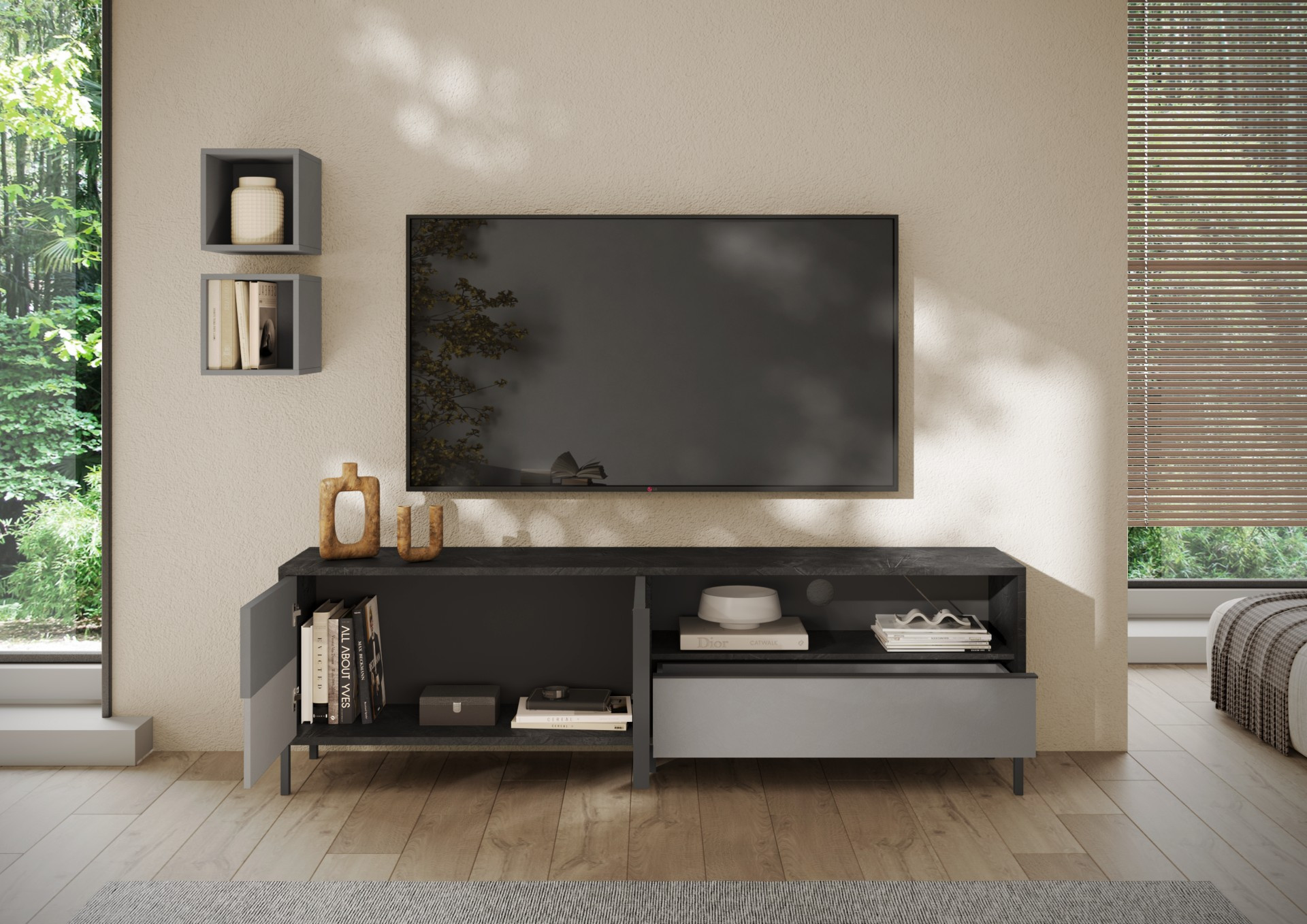 Mueble TV DAMA oxido 122 cm