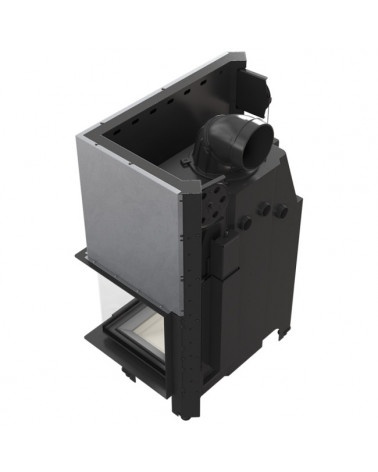 Insert cheminée MBO 15 BS vitre à droite vitre courbée ouverture relevable