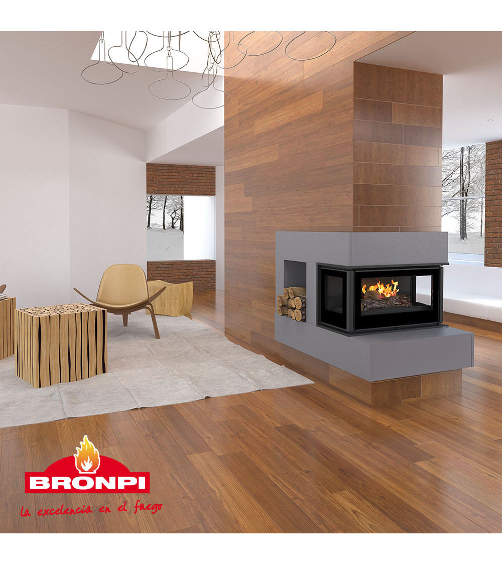 Insert cheminée à bois PARIS 90-3C VISION - 14KW