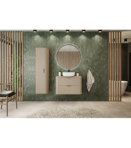 Meuble de salle de bain sous vasque avec colonne - Elégance Blanc