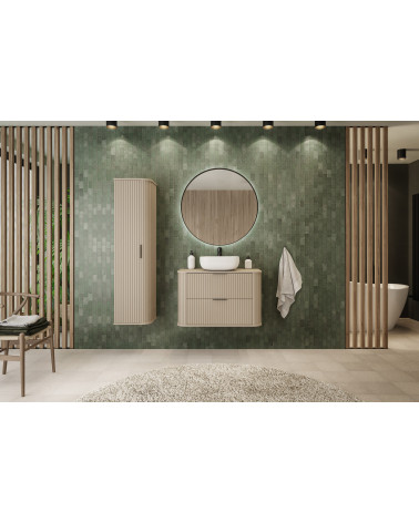 Meuble de salle de bain sous vasque avec colonne - Elégance Blanc