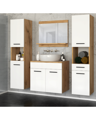 Meuble de Salle de Bain Paris Blanc - une vasque 60cm