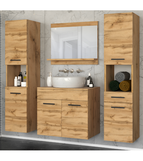 Meuble de Salle de Bain Paris Chêne - une vasque 60cm