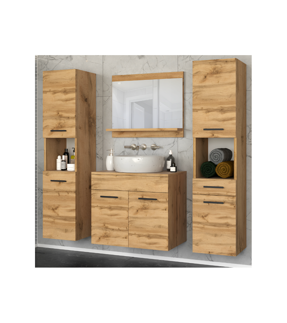 Meuble de Salle de Bain Paris Chêne - une vasque 60cm