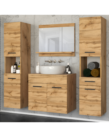 Meuble de Salle de Bain Paris Chêne - une vasque 60cm