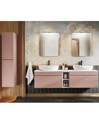 Ensemble de salle de bain Iconic Rose - 2 vasques, 1 colonne