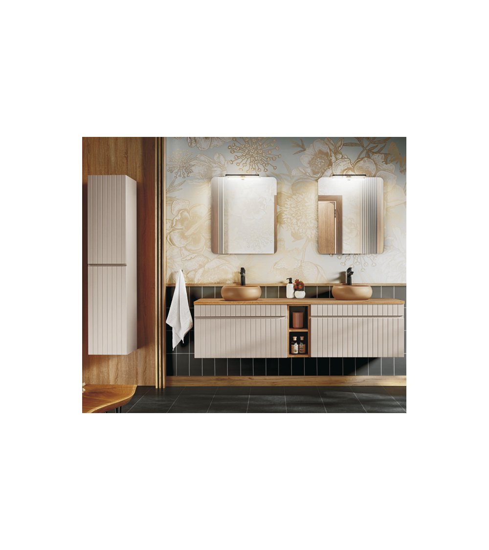 Ensemble de salle de bain Iconic Cashmere - 2 vasques, 1 colonne