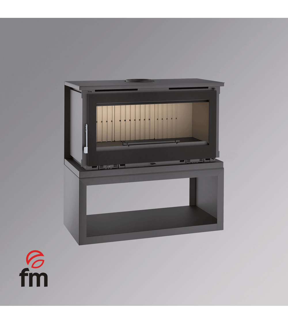 Poêle à bois de face avec bûcher - 17 KW