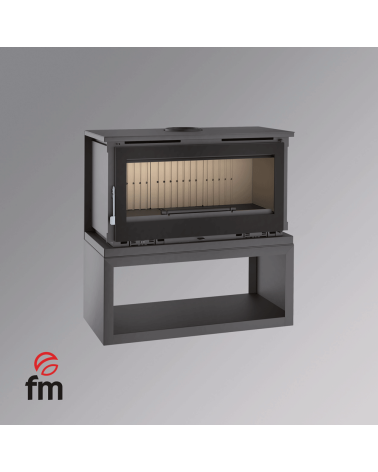 Poêle à bois de face avec bûcher - 17 KW