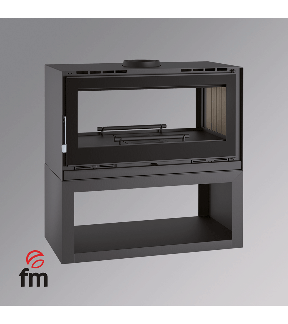Poêle à bois de face avec bûcher - 18 KW Poêle à bois de face avec bûcher - 18 KW