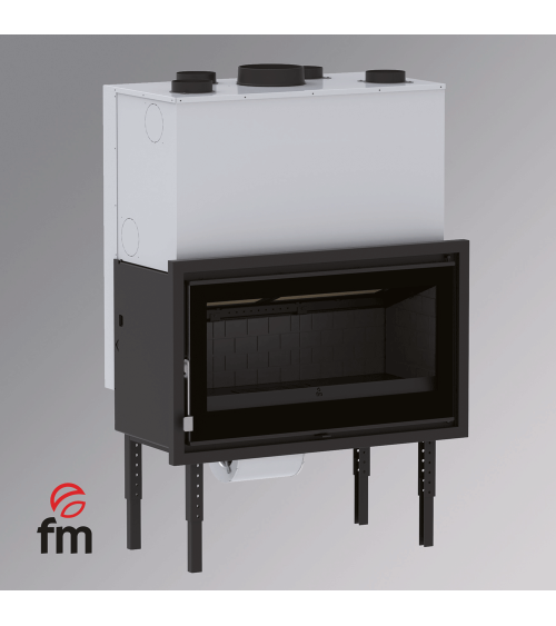 Poêle à bois double face avec bûcher - 19 KW