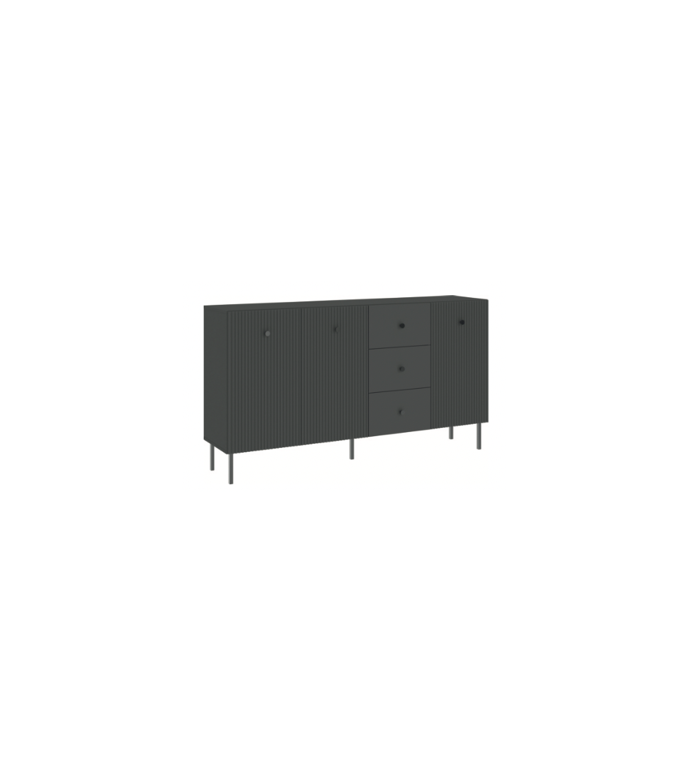 Buffet VIENA Anthracite - 3 tiroirs et 3 portes Buffet VIENA Anthracite - 3 tiroirs et 3 portes