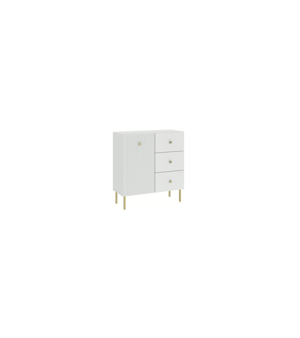 Buffet VIENA 3 tiroirs, 1 porte Blanc