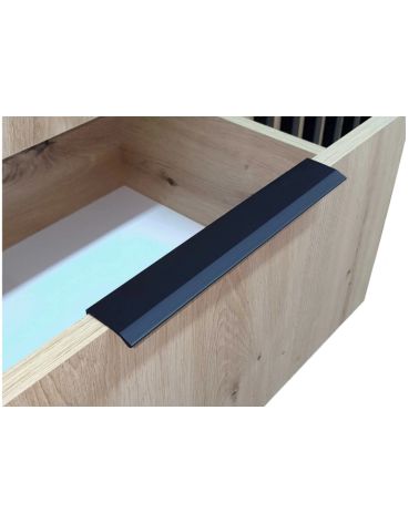 Armoire 2 portes MELODIE 105 cm gris avec miroir