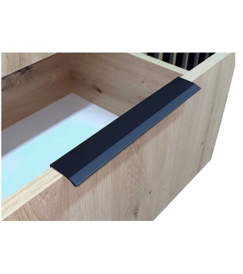 Armoire 3 portes MELODIE 155 cm chêne avec miroir