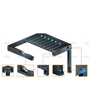 Pergola 4x4m en aluminium 3 stores