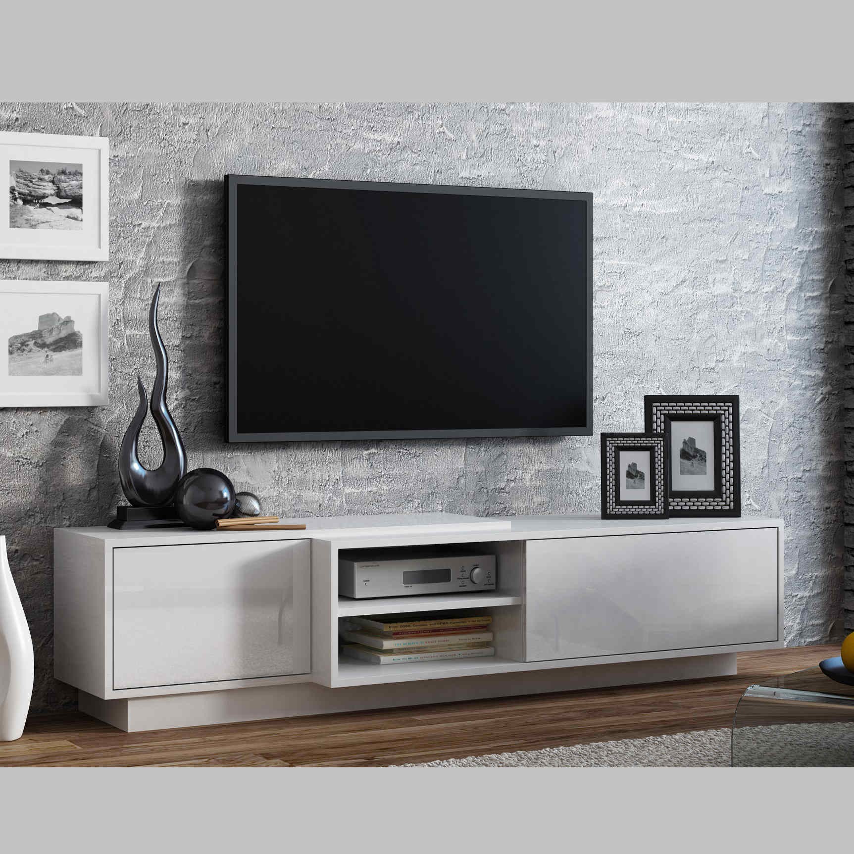 Mueble TV SIGMA blanco 180 cm