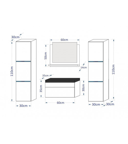 Meuble salle de bain PERRI BLANC