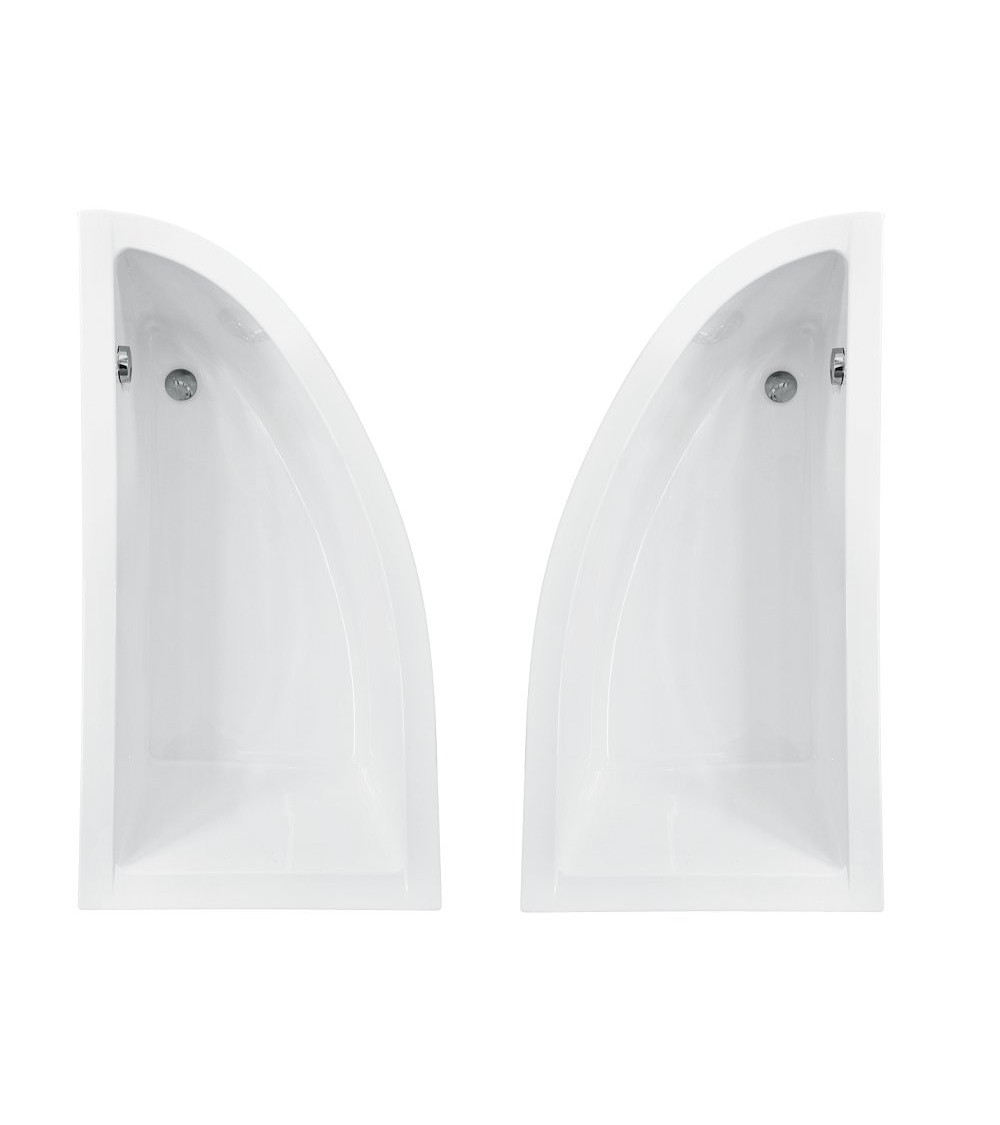 Baignoire asymétrique Lordy 150 cm avec Pare baignoire angle Gauche