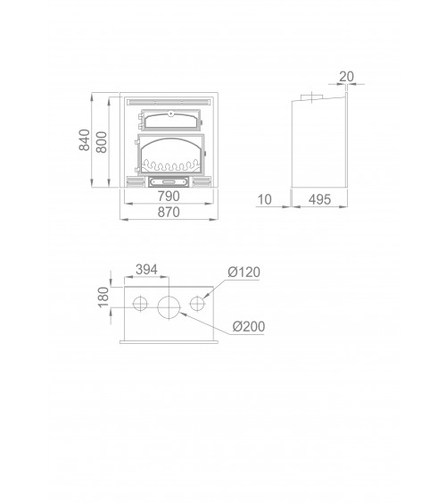 Insert cheminée à bois Manzanillo 14 kW avec turbines