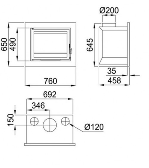 Insert cheminée à bois Placetas 14 kW