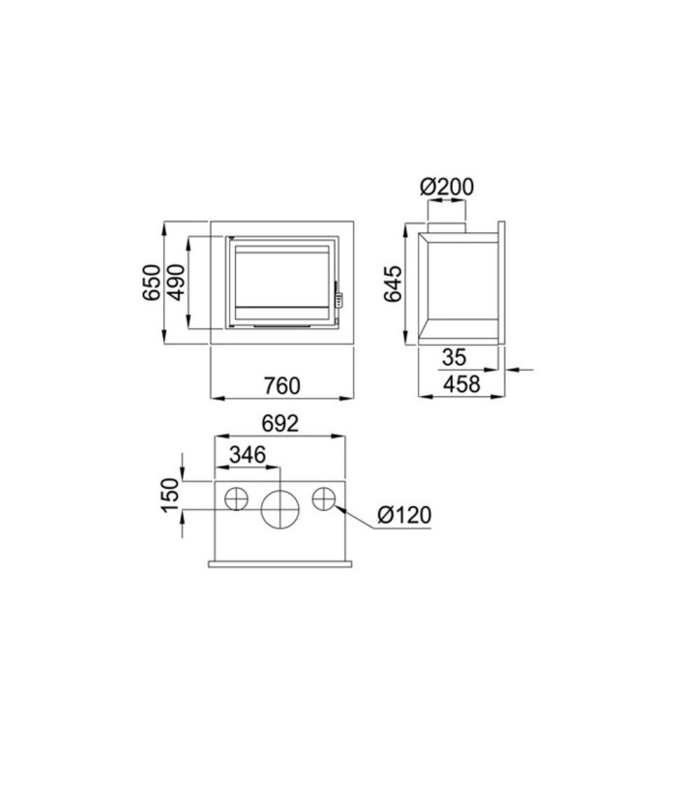 Insert cheminée à bois Placetas 14 kW