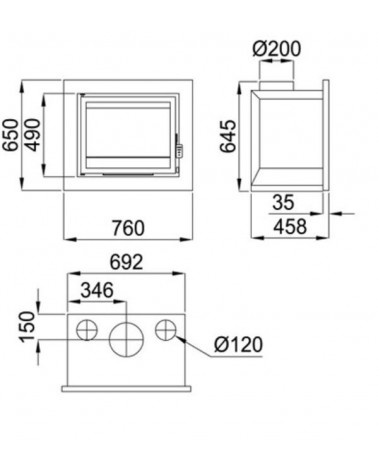 Insert cheminée à bois Placetas 14 kW