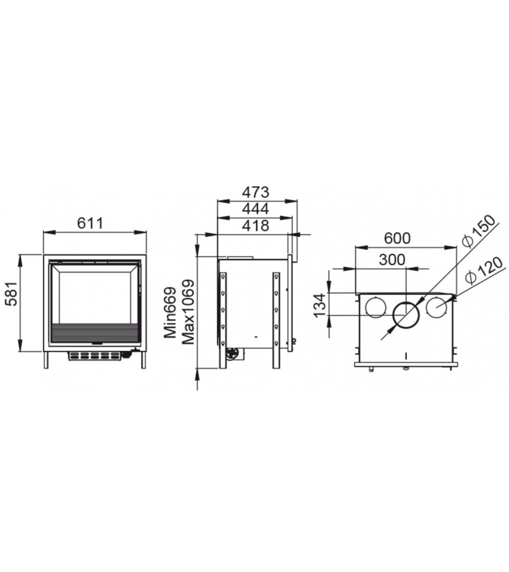 Insert cheminée à bois à bois Holguin avec turbine 9,5 kW Insert cheminée à bois à bois Holguin avec turbine 9,5 kW