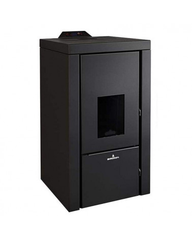Thermo-poêle poly combustible QUESNEL - pellets et noyau d'olive - 21 kW noir 