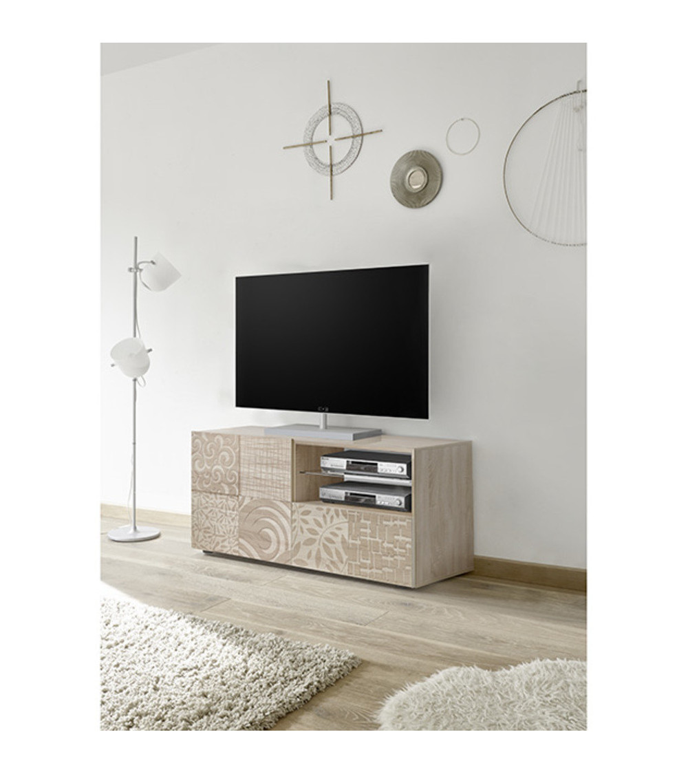 Meuble TV MIREL chêne 1 porte, 1 tiroir