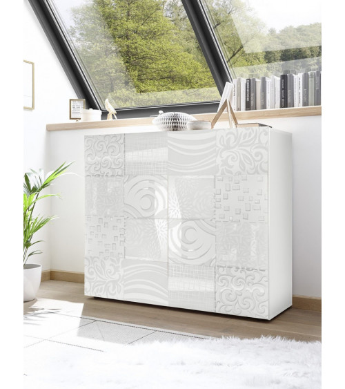 Buffet haut MIREL 2 portes en Blanc