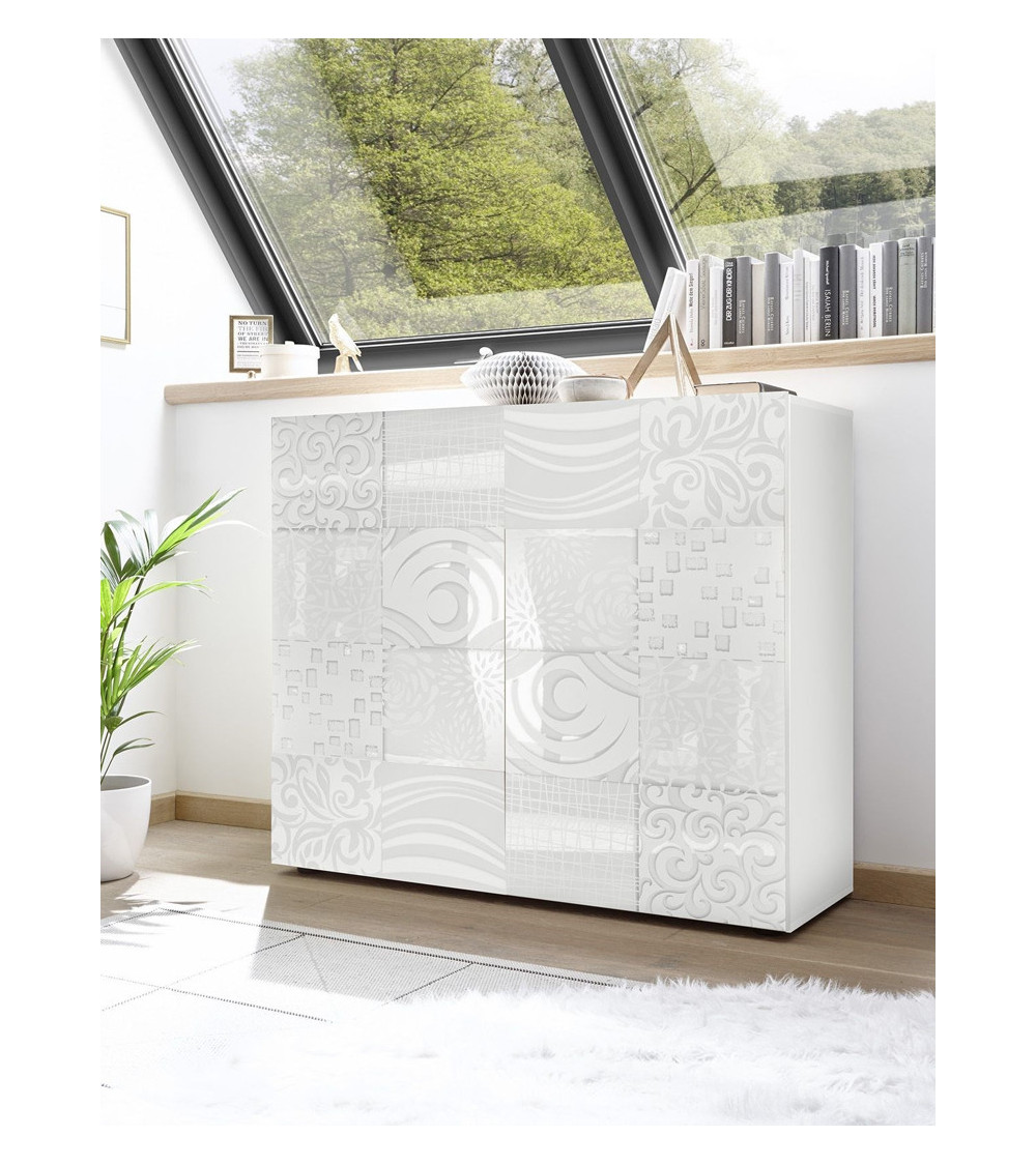 Buffet haut MIREL 2 portes en Blanc