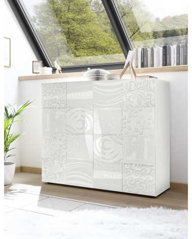 Buffet haut MIREL 2 portes en Blanc