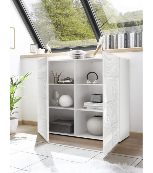 Buffet haut MIREL 2 portes en Blanc