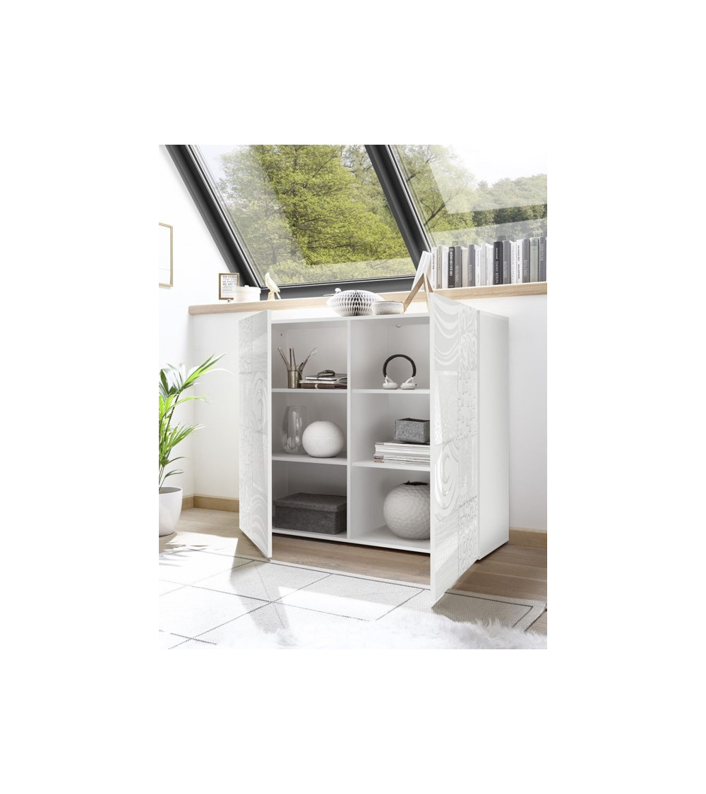 Buffet haut MIREL 2 portes en Blanc Buffet haut MIREL 2 portes en Blanc