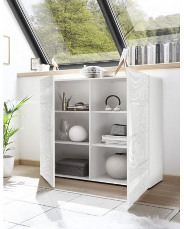 Buffet haut MIREL 2 portes en Blanc