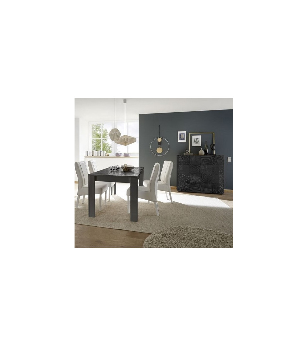 Buffet haut MIREL 2 portes en noir 