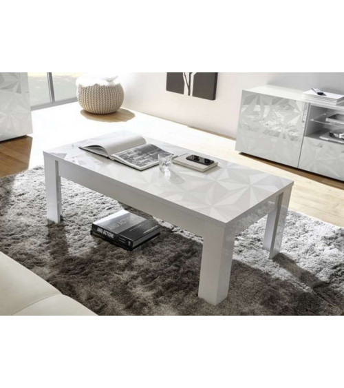 Table basse LUTHER 122x45x65 cm Blanc