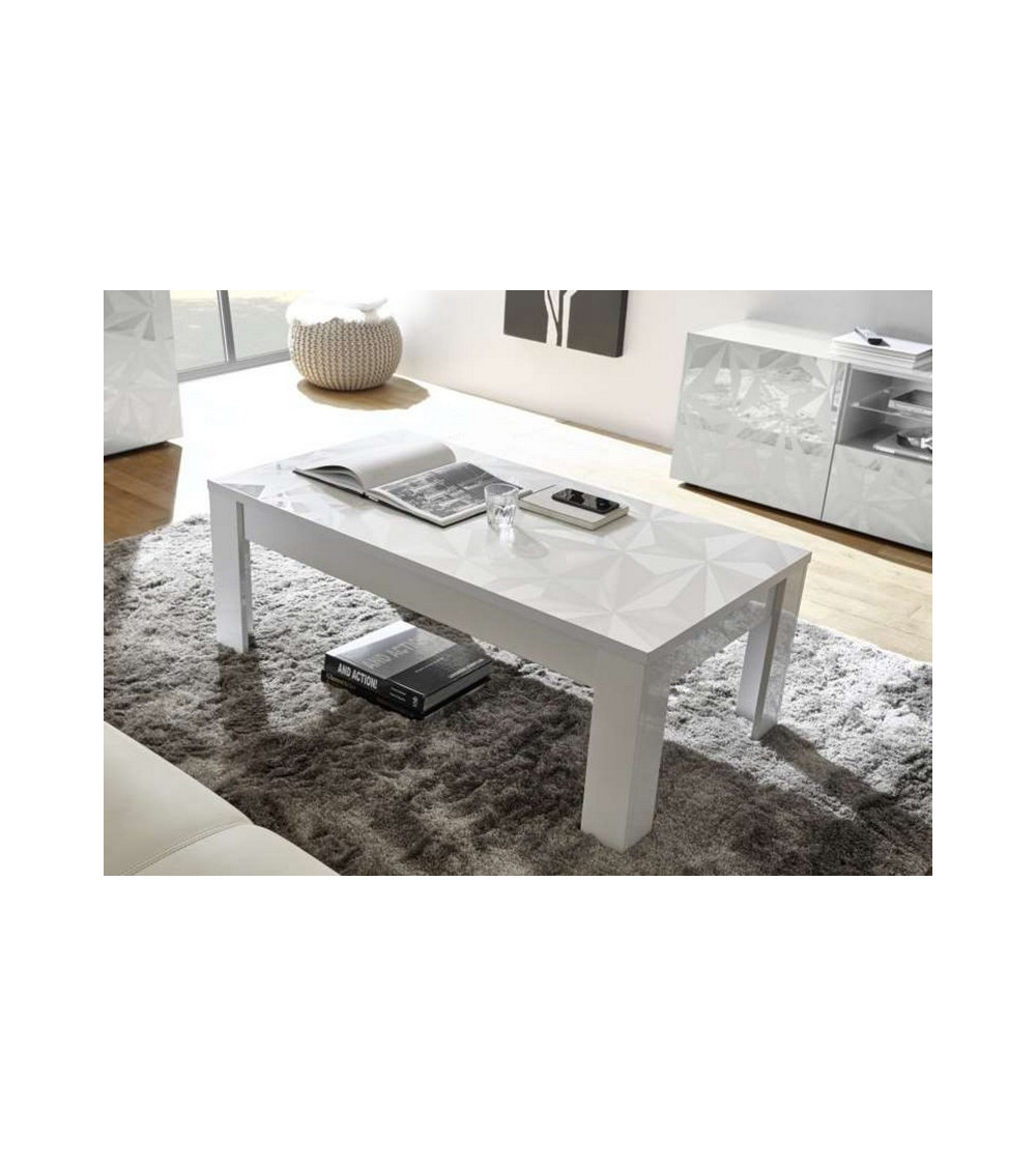 Table basse LUTHER 122x45x65 cm Blanc