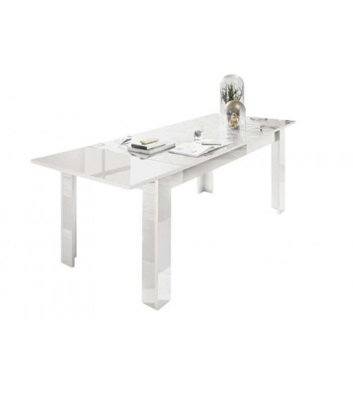 Table à manger extensible LUTHER en blanc 137-185x79x90 cm