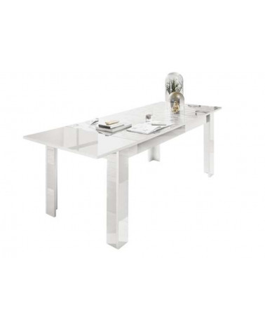 Table à manger extensible LUTHER en blanc 137-185x79x90 cm