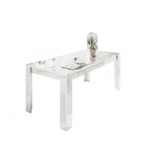 Table à manger extensible LUTHER en blanc 137-185x79x90 cm
