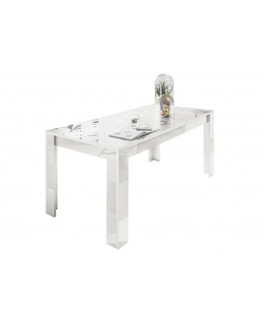 Table à manger extensible LUTHER en blanc 137-185x79x90 cm