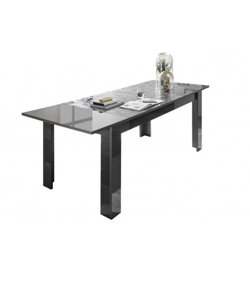 Table à manger extensible LUTHER anthracite 137-185x79x90 cm